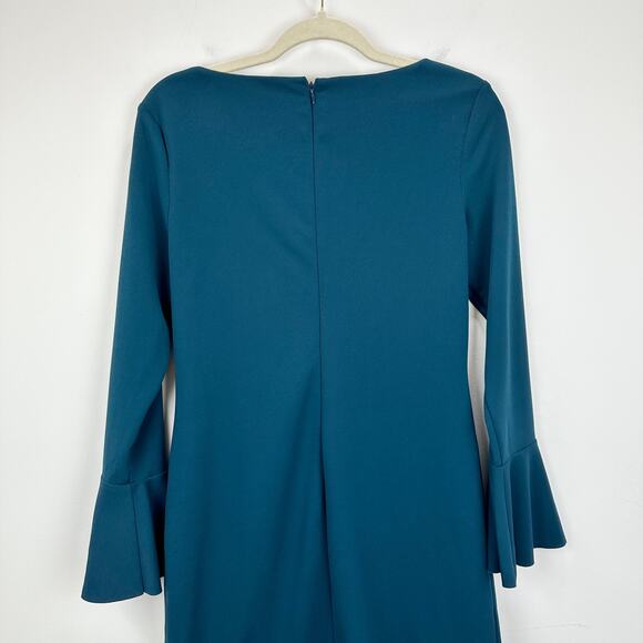 Lauren Ralph Lauren Crepe Long Sleeve Dress Mini Ruffle Cocktail Blue US 4 NWT - Picture 6 of 9